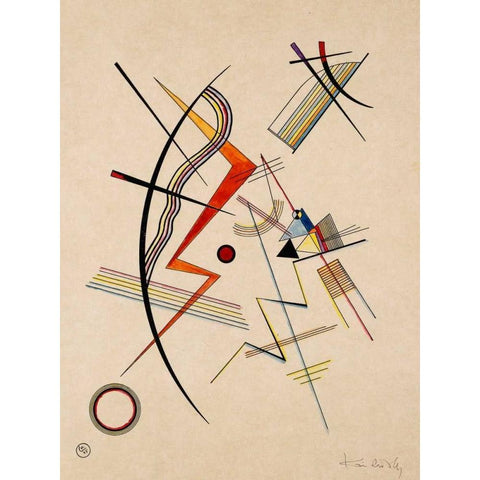 Untitled Gold Ornate Wood Framed Art Print with Double Matting by Kandinsky, Wassily