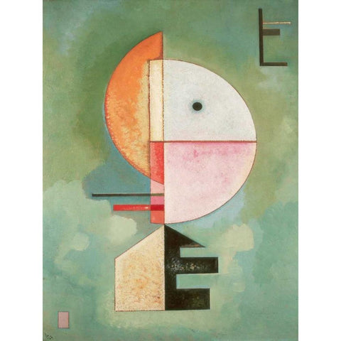 Upward White Modern Wood Framed Art Print by Kandinsky, Wassily