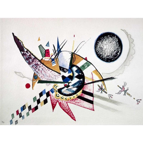 Watercolor Painting of Composition Gold Ornate Wood Framed Art Print with Double Matting by Kandinsky, Wassily