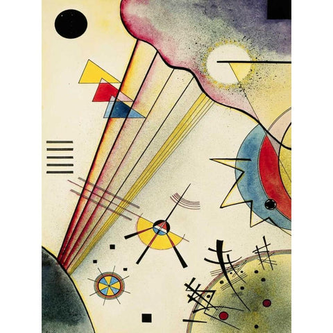 Clear Connection White Modern Wood Framed Art Print by Kandinsky, Wassily