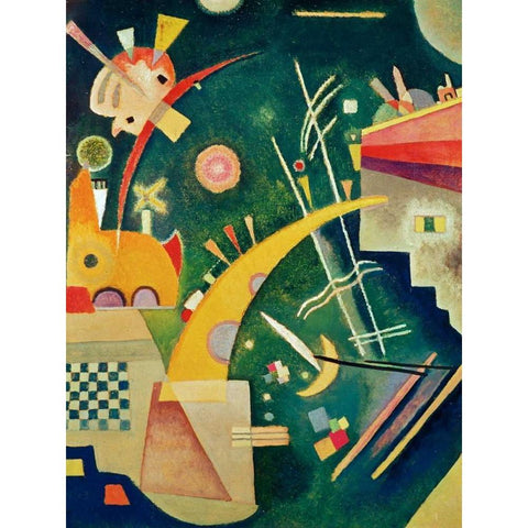 Hornform White Modern Wood Framed Art Print by Kandinsky, Wassily