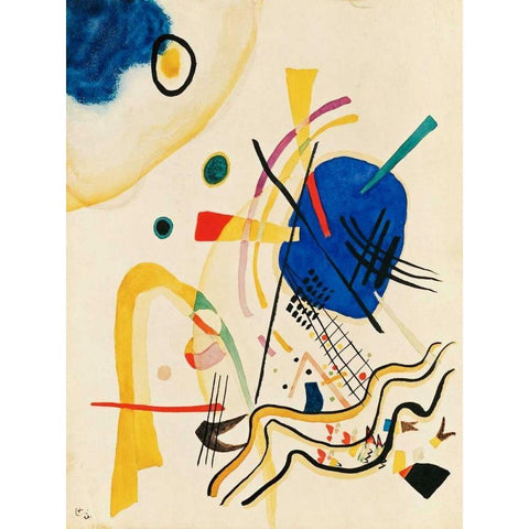 Untitled Black Modern Wood Framed Art Print with Double Matting by Kandinsky, Wassily