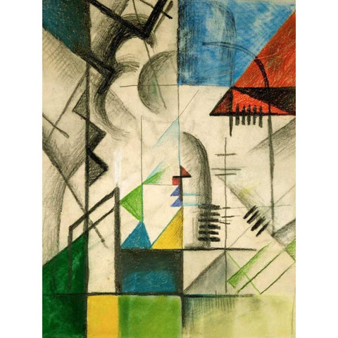 Formen White Modern Wood Framed Art Print by Kandinsky, Wassily