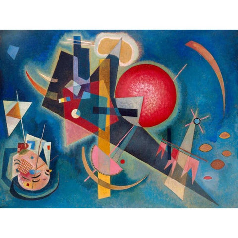 Im Blau White Modern Wood Framed Art Print by Kandinsky, Wassily