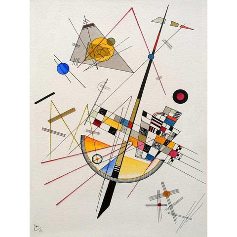 Delicate Tension White Modern Wood Framed Art Print by Kandinsky, Wassily