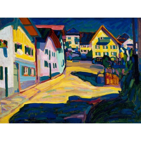 Murnau Burggrabenstrasse Gold Ornate Wood Framed Art Print with Double Matting by Kandinsky, Wassily