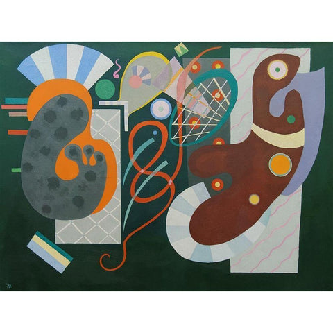 Noeud rouge Black Modern Wood Framed Art Print by Wassily, Kandinsky