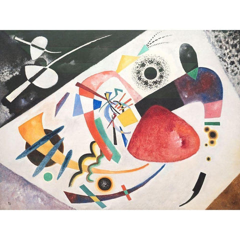 Roter Fleck White Modern Wood Framed Art Print by Wassily, Kandinsky