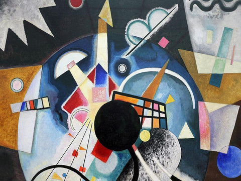 A Center (detail) White Modern Wood Framed Art Print with Double Matting by Wassily, Kandinsky