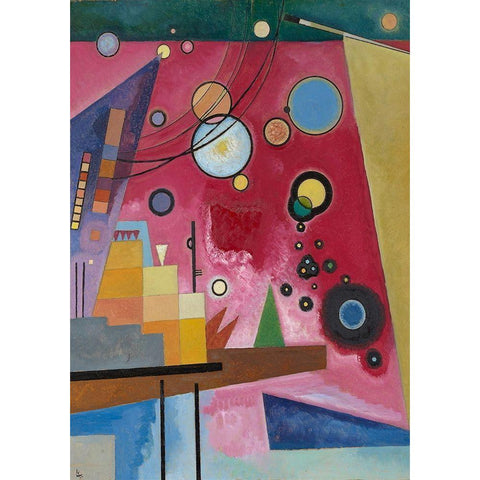 Schweres Rot (detail) White Modern Wood Framed Art Print by Kandinsky, Wassily