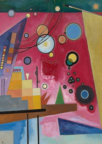 Schweres Rot (detail) Black Ornate Wood Framed Art Print with Double Matting by Kandinsky, Wassily