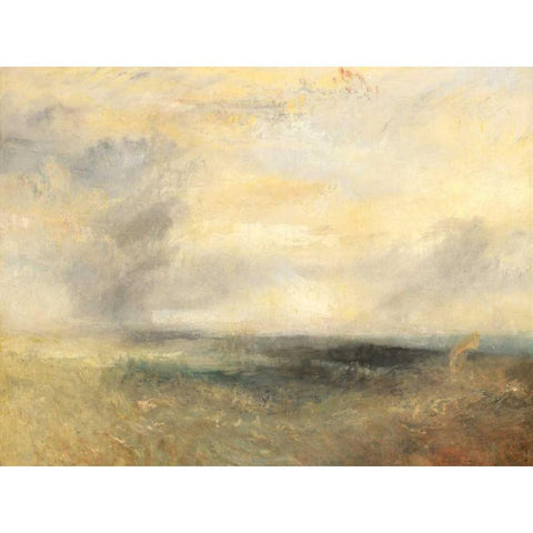 Margate from the Sea Black Modern Wood Framed Art Print by Turner, William