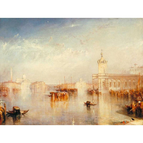 The Dogana - San Giorgio - Citella - from the Steps of the Europa Gold Ornate Wood Framed Art Print with Double Matting by Turner, William