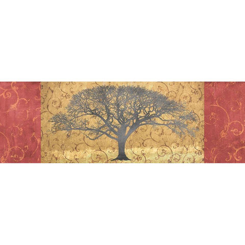 Golden Brocade Panel Gold Ornate Wood Framed Art Print with Double Matting by Aprile, Alessio