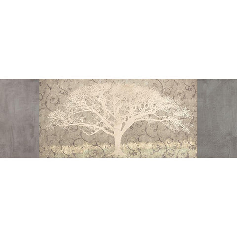 Grey Brocade Panel Black Modern Wood Framed Art Print by Aprile, Alessio