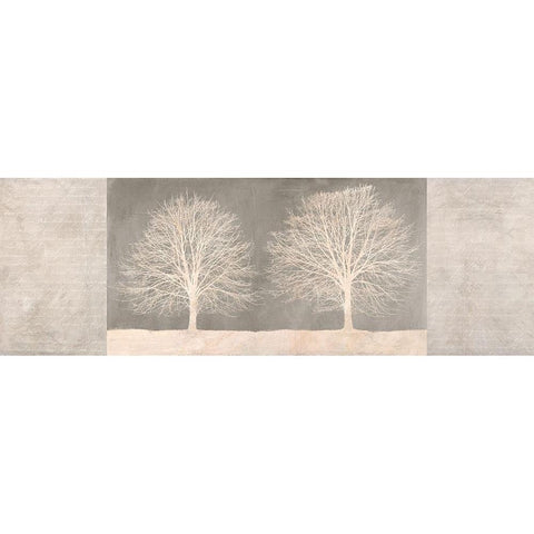 Trees on Grey panel Black Modern Wood Framed Art Print by Aprile, Alessio