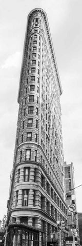 Flatiron Building, NYC Black Ornate Wood Framed Art Print with Double Matting by Anonymous