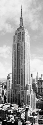 Empire State Building, NYC Black Ornate Wood Framed Art Print with Double Matting by Anonymous