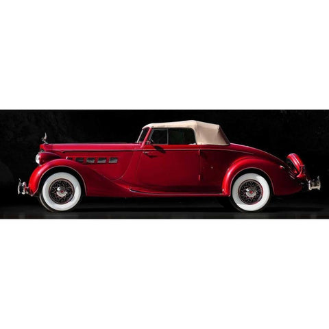 Packard Super Eight Coupe Roadster Black Modern Wood Framed Art Print by Gasoline Images