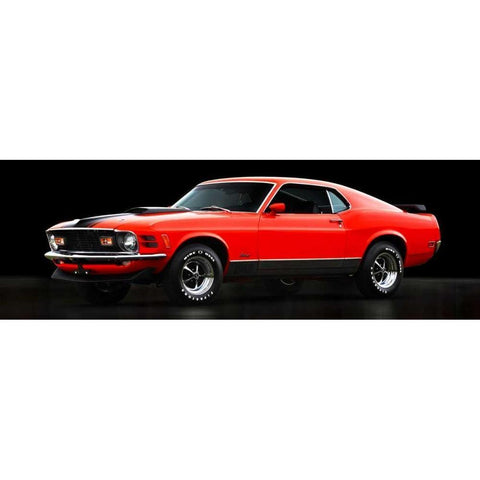 Ford Mustang Mach 1 Black Modern Wood Framed Art Print with Double Matting by Gasoline Images