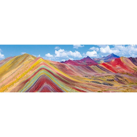 Vinicunca Rainbow Mountain, Peru Black Modern Wood Framed Art Print by Pangea Images