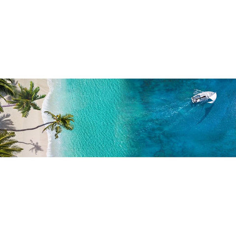 Sailing Away White Modern Wood Framed Art Print by Pangea Images