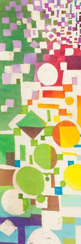 Multicolor Pattern II White Modern Wood Framed Art Print with Double Matting by Bacci, Leonardo