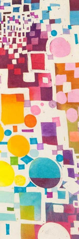 Multicolor Pattern III White Modern Wood Framed Art Print with Double Matting by Bacci, Leonardo