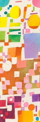 Multicolor Pattern V Black Ornate Wood Framed Art Print with Double Matting by Bacci, Leonardo