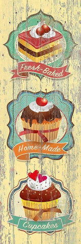 Fresh-Baked Cupcakes Black Ornate Wood Framed Art Print with Double Matting by Skip Teller