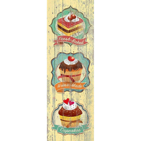 Fresh-Baked Cupcakes Gold Ornate Wood Framed Art Print with Double Matting by Skip Teller