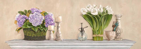 Memoires du jardin Black Ornate Wood Framed Art Print with Double Matting by Dellal, Remy