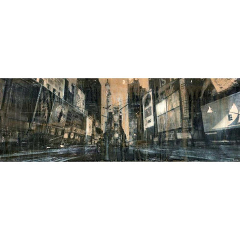 Times Square 1 White Modern Wood Framed Art Print by Moschetta, Dario