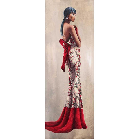 Princesse d Asie Black Modern Wood Framed Art Print with Double Matting by Duval, Sonya