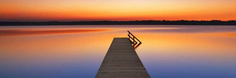 Boardwalk, Bavaria, Germany Black Ornate Wood Framed Art Print with Double Matting by Krahmer, Frank