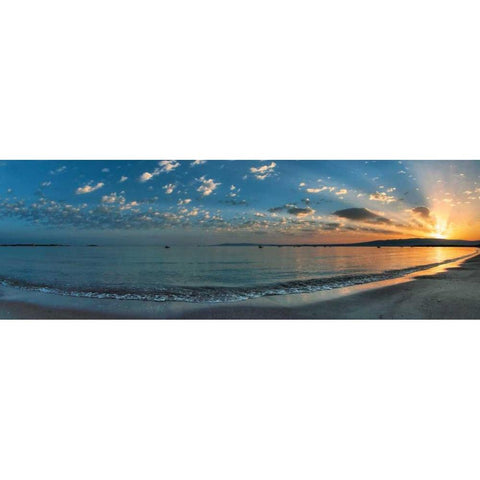 Alba sul Mediterraneo Black Modern Wood Framed Art Print with Double Matting by Ferrua, Fulvio