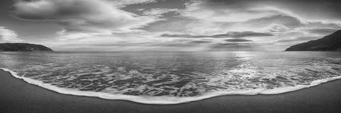 Onda del mattino (BW) White Modern Wood Framed Art Print with Double Matting by Fulvio, Ferrua