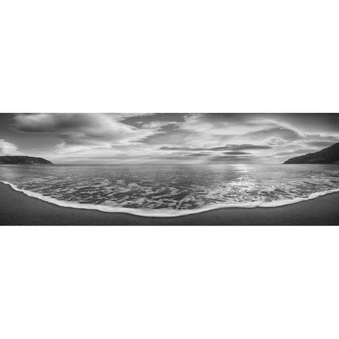 Onda del mattino (BW) Black Modern Wood Framed Art Print with Double Matting by Fulvio, Ferrua