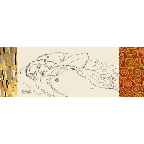 Deco Woman I Gold Ornate Wood Framed Art Print with Double Matting by Klimt, Gustav