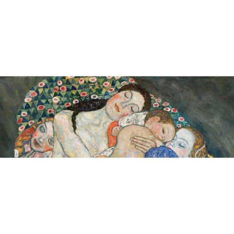 Death and Life White Modern Wood Framed Art Print by Klimt, Gustav