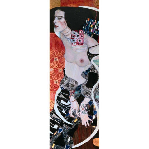 Salome Black Modern Wood Framed Art Print with Double Matting by Klimt, Gustav