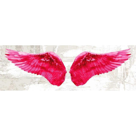 Angel Wings (Pink) Gold Ornate Wood Framed Art Print with Double Matting by Joannoo