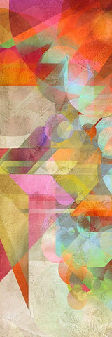 Colorfall I White Modern Wood Framed Art Print with Double Matting by Kaj, Rama