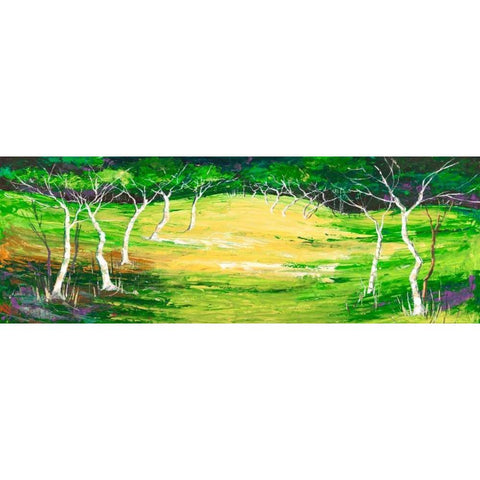 Foresta verde Black Modern Wood Framed Art Print by Lucas
