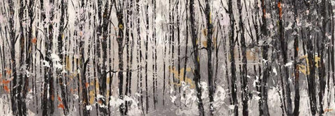 Bosco al mattino White Modern Wood Framed Art Print with Double Matting by Lucas