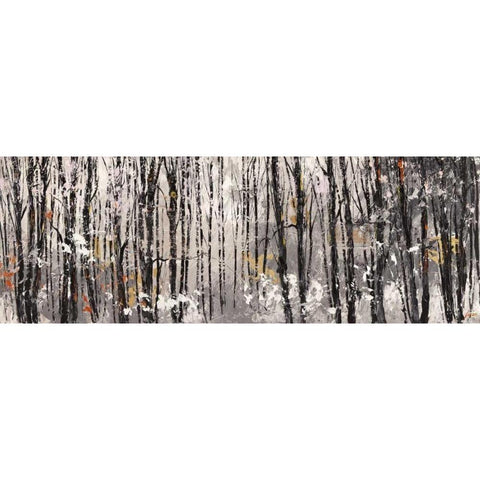 Bosco al mattino Black Modern Wood Framed Art Print with Double Matting by Lucas