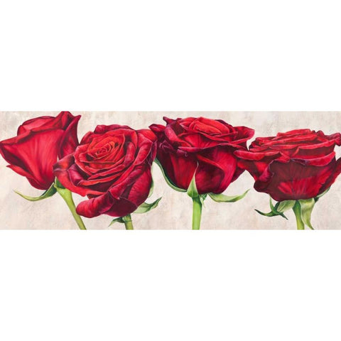 Rose romantiche Black Modern Wood Framed Art Print by Villa, Luca