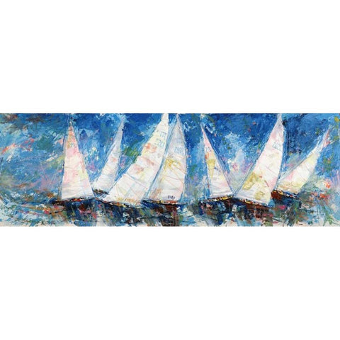 Regata verso sera Gold Ornate Wood Framed Art Print with Double Matting by Florio, Luigi