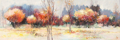 Boschi destate White Modern Wood Framed Art Print with Double Matting by Florio, Luigi