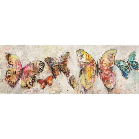 Farfalle in volo White Modern Wood Framed Art Print by Florio, Luigi